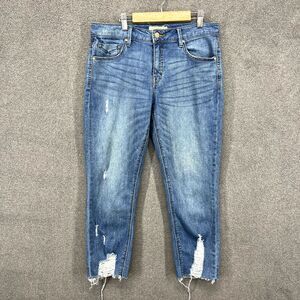 Unpublished Jeans Womens 27 Blue Denim Cropped Mid Rise Retro Outdoors 31 x 23